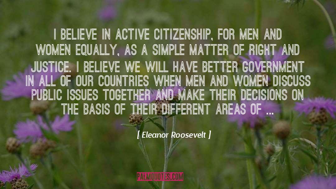 Active Citizenship quotes by Eleanor Roosevelt