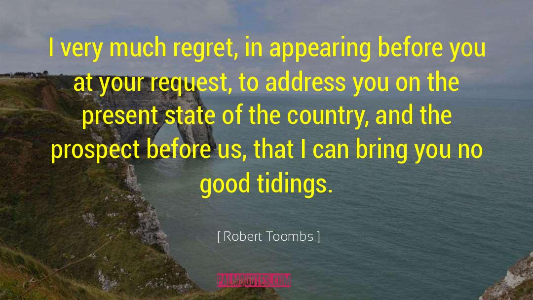 Addresses quotes by Robert Toombs