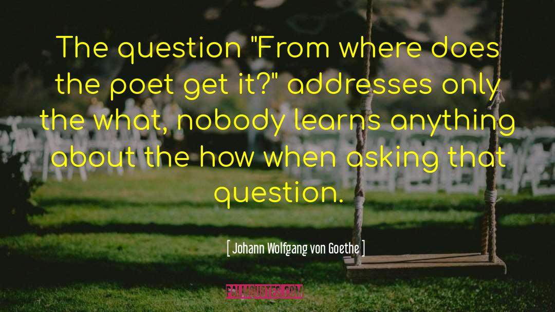 Addresses quotes by Johann Wolfgang Von Goethe