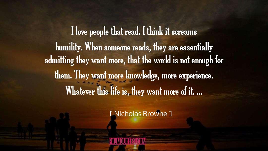 Admitting quotes by Nicholas Browne