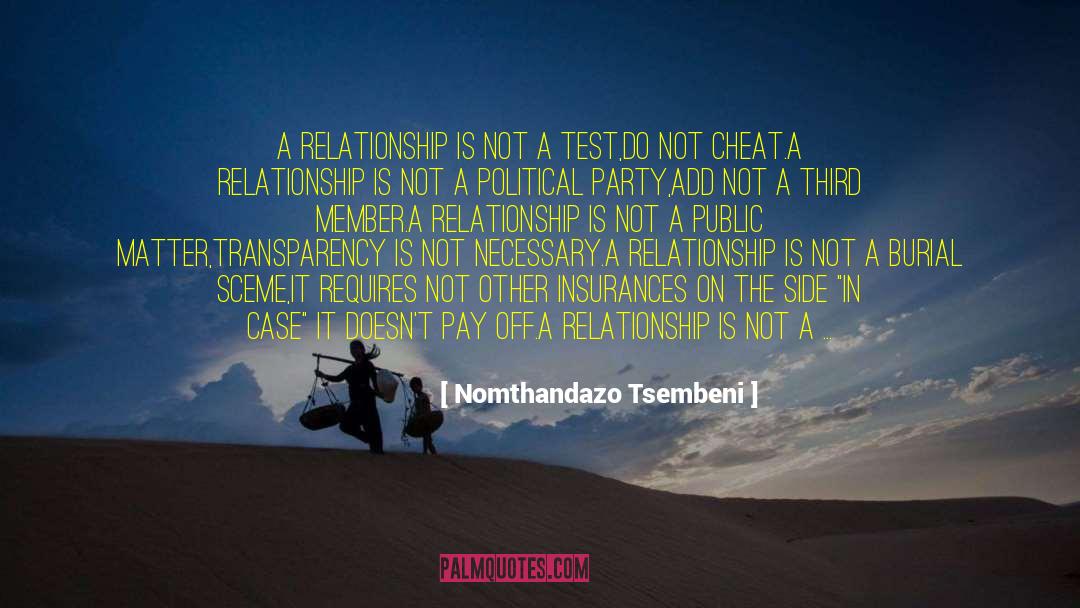 Adult Relationship quotes by Nomthandazo Tsembeni