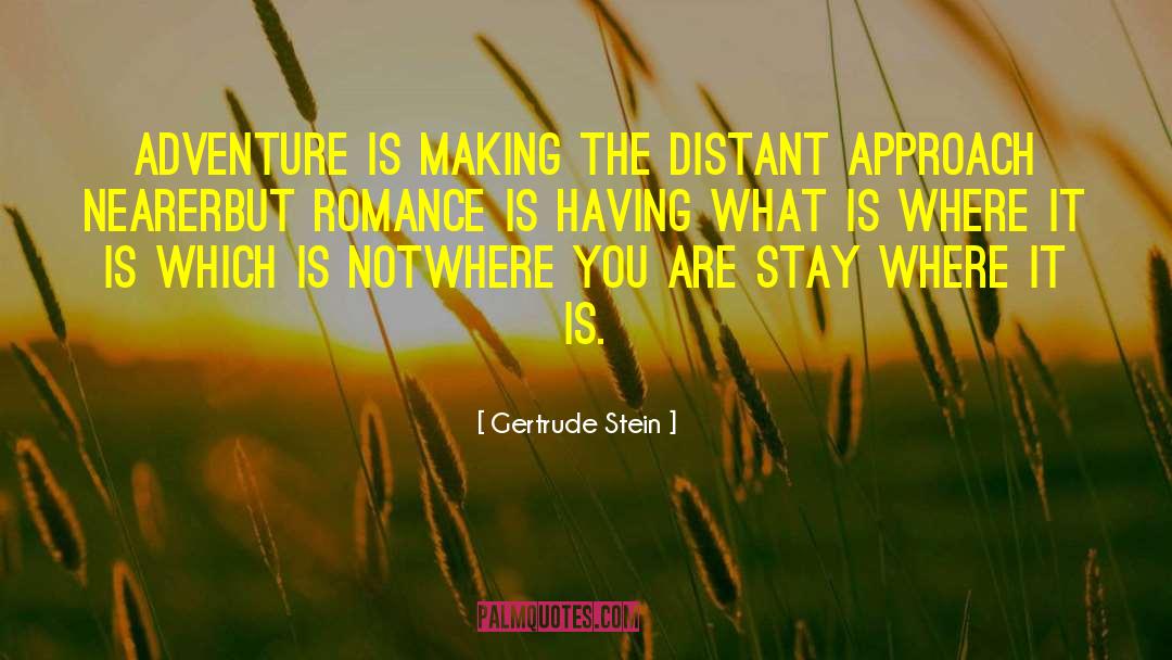 Adventure Romance quotes by Gertrude Stein