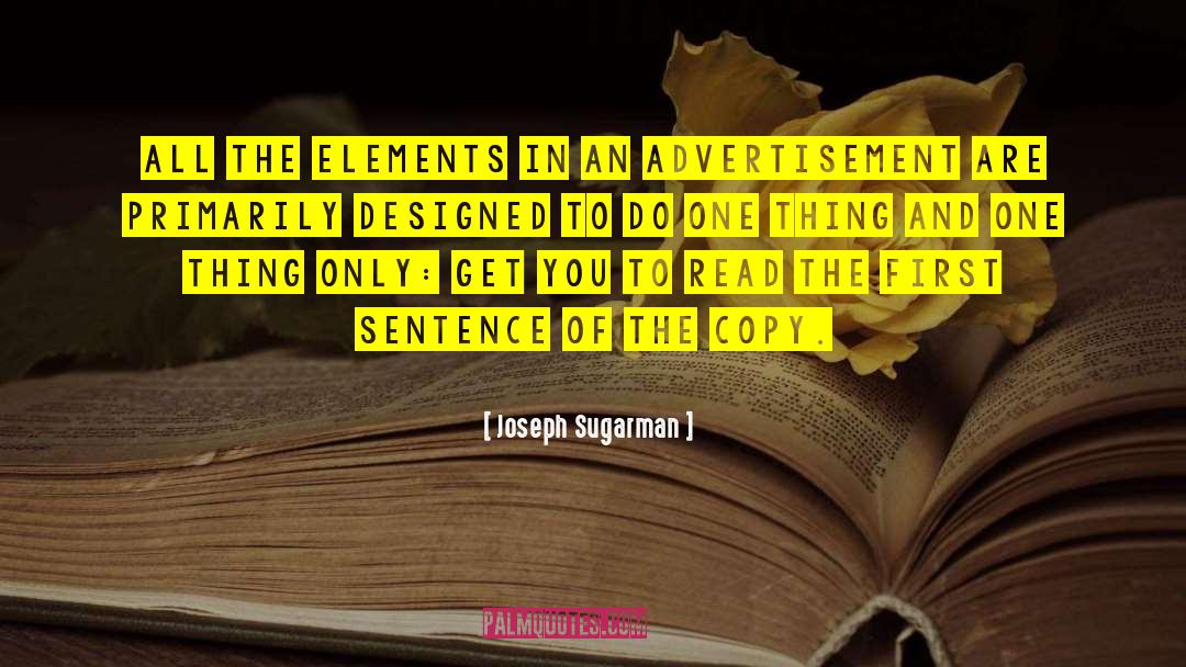 Advertisement quotes by Joseph Sugarman