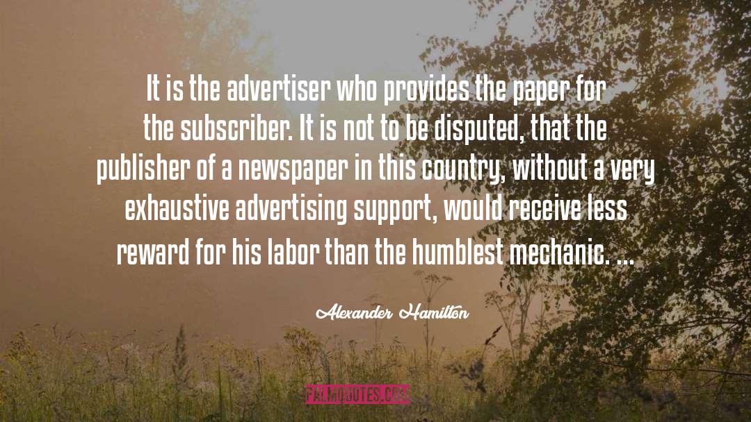 Advertiser quotes by Alexander Hamilton