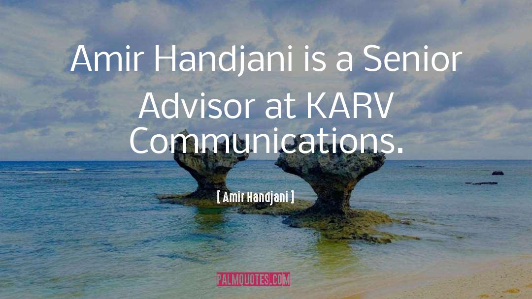 Advisor quotes by Amir Handjani