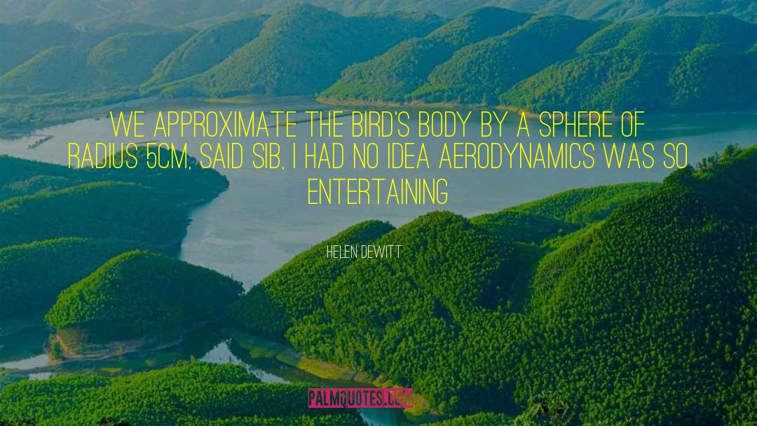 Aerodynamics quotes by Helen DeWitt