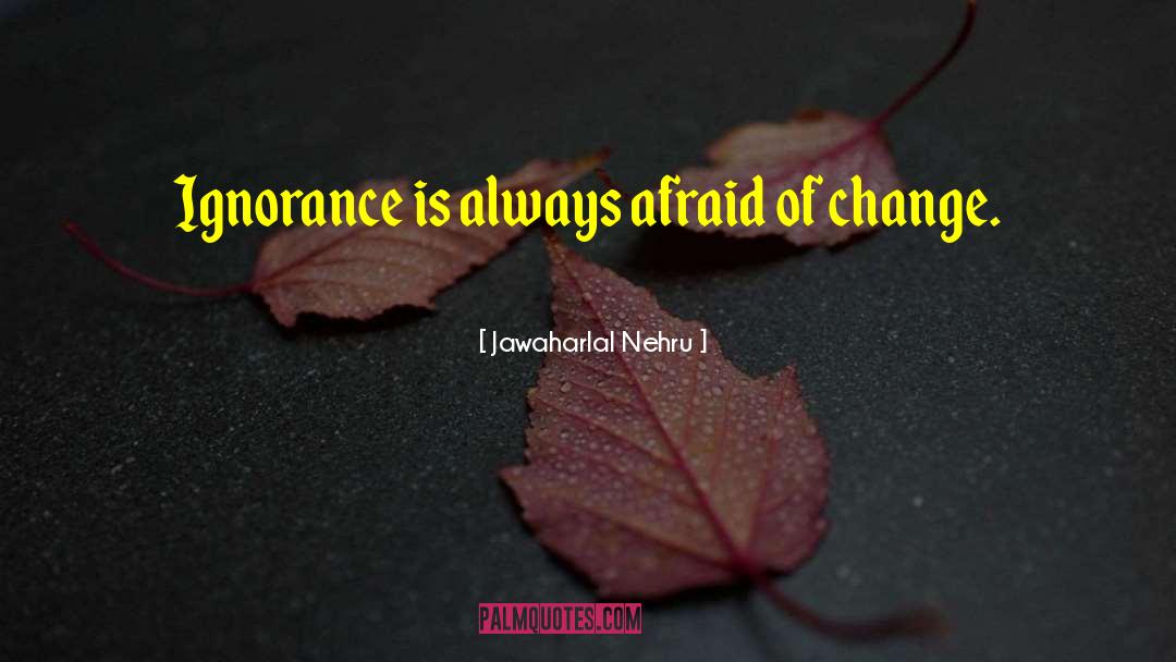 Afraid Of Change quotes by Jawaharlal Nehru