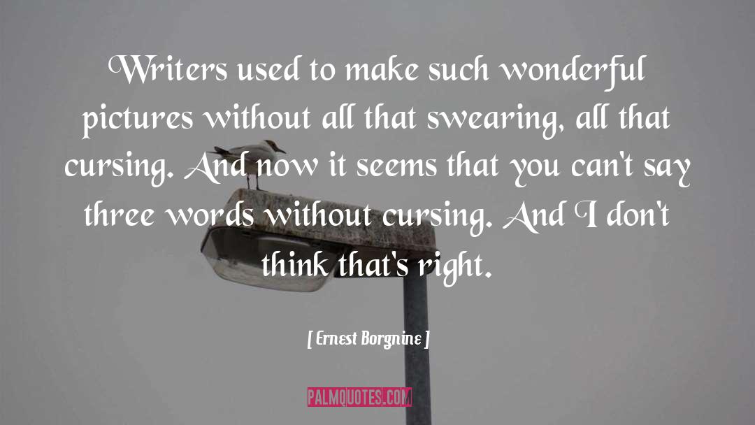 Against Curse Words quotes by Ernest Borgnine