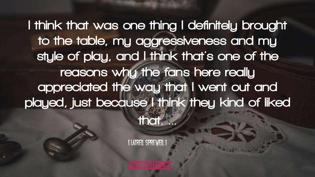 Aggressiveness quotes by Latrell Sprewell