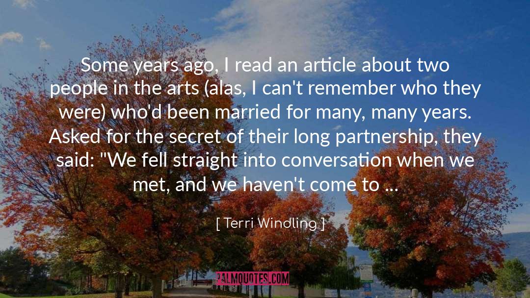 All Because Two People Fell In Love quotes by Terri Windling