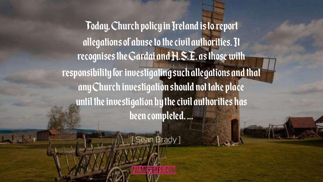 Allegations quotes by Sean Brady