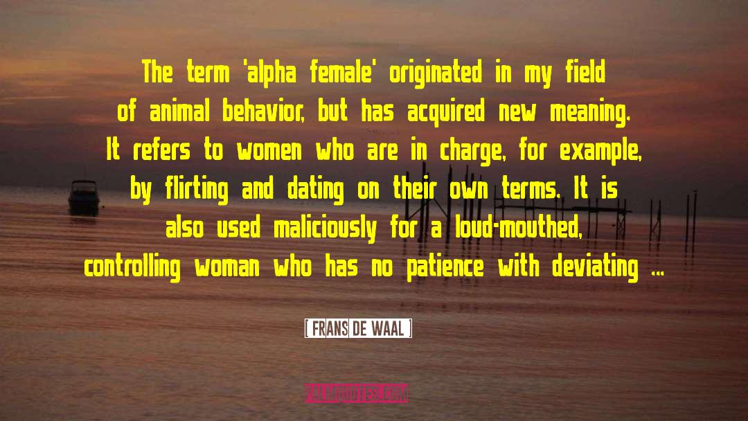 Alpha Female quotes by Frans De Waal