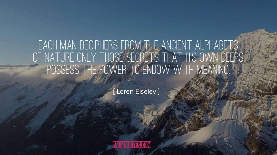 Alphabet quotes by Loren Eiseley