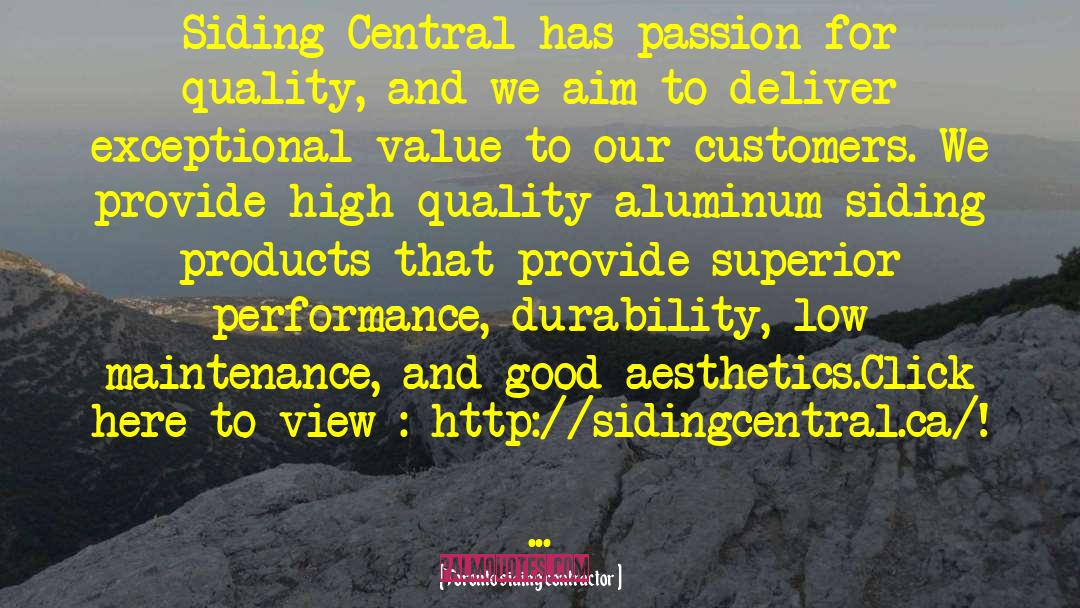 Aluminum quotes by Toronto Siding Contractor
