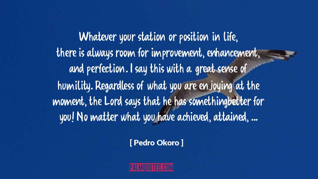 Always Room For Improvement quotes by Pedro Okoro