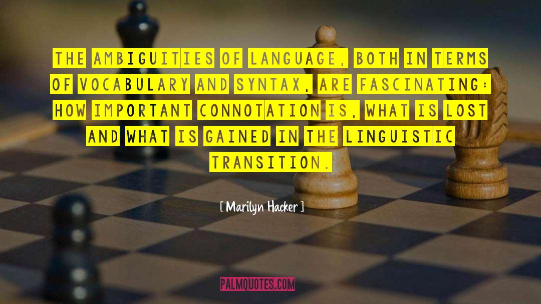 Ambiguities quotes by Marilyn Hacker