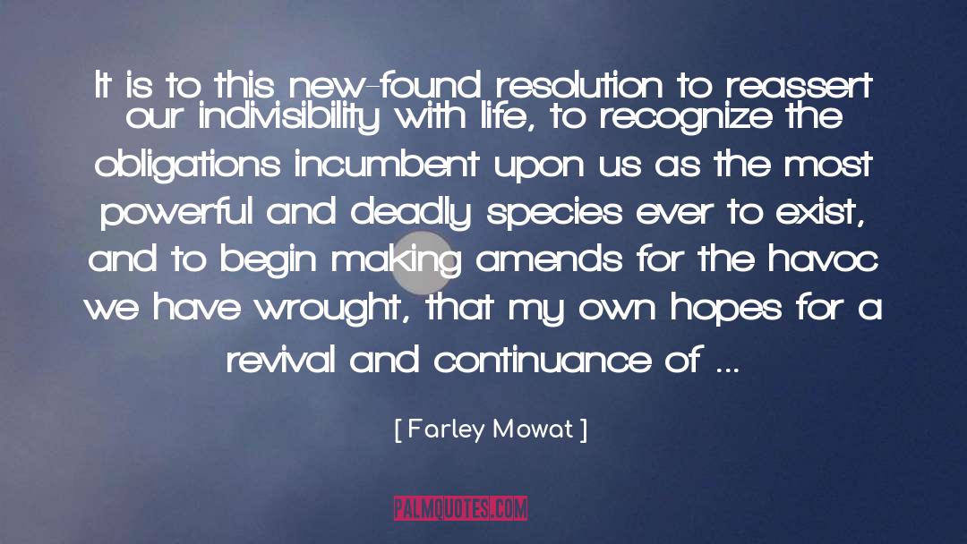 Amends quotes by Farley Mowat