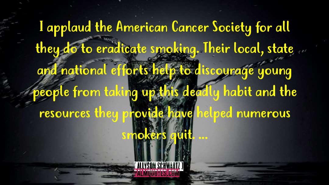 American Cancer Society quotes by Allyson Schwartz