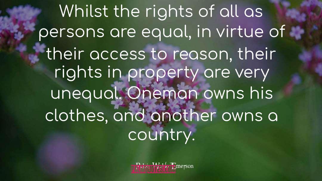 American Equal Rights quotes by Ralph Waldo Emerson