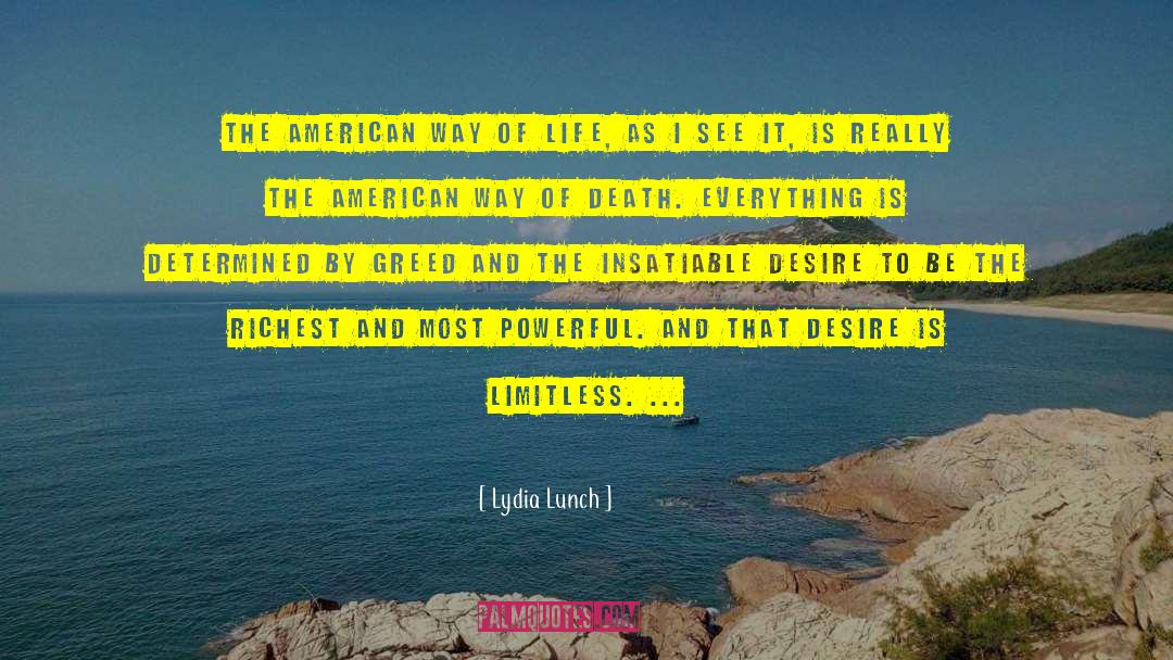 American Way Of Life quotes by Lydia Lunch