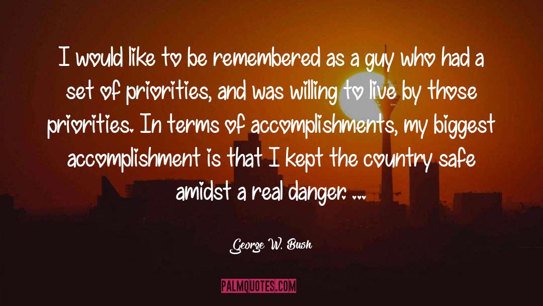 Amidst quotes by George W. Bush