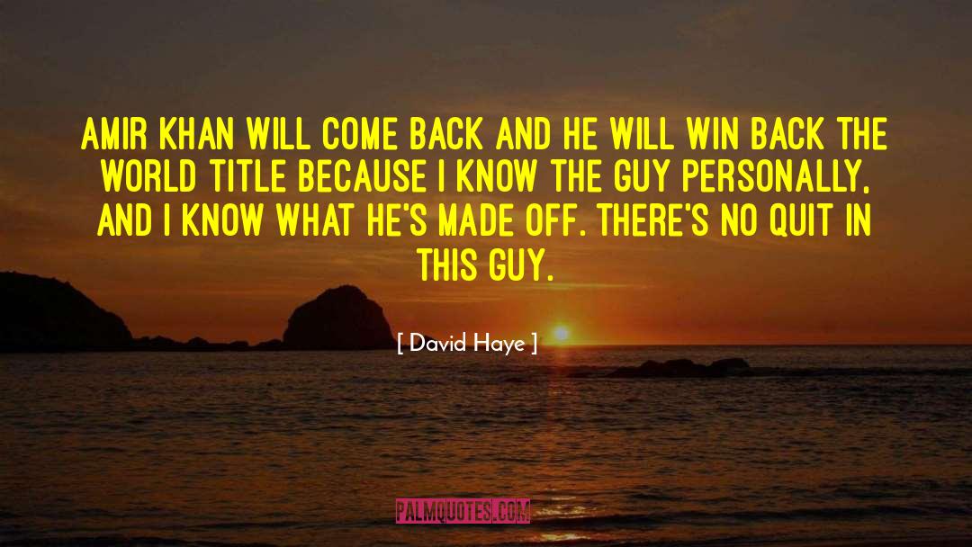 Amir quotes by David Haye