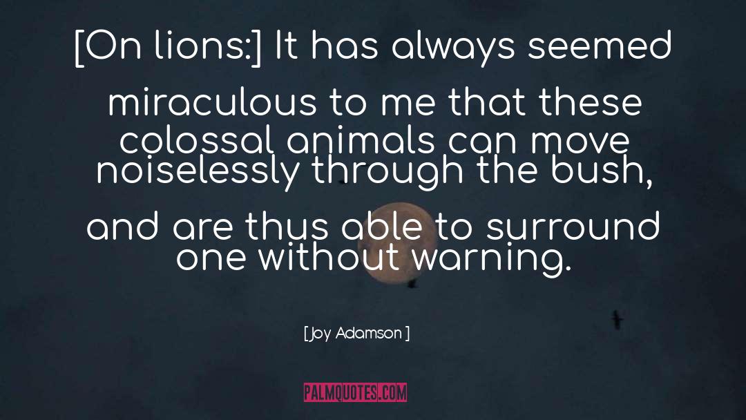 Animal Reiki quotes by Joy Adamson