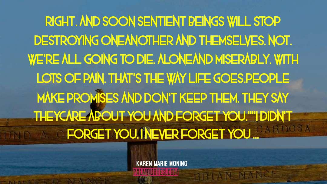 Animals Sentient Beings quotes by Karen Marie Moning