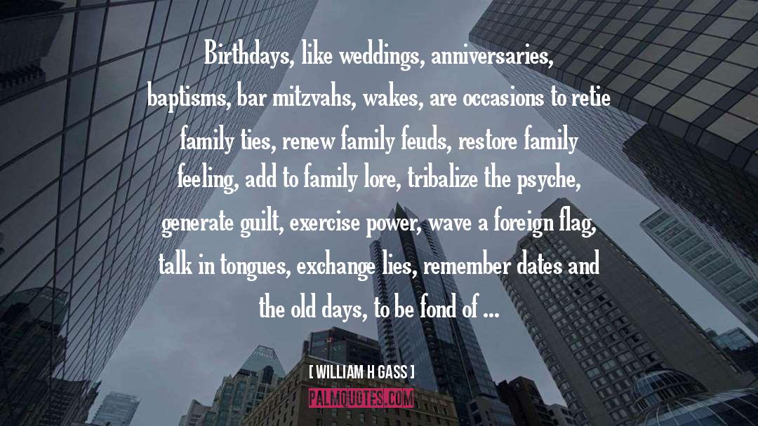 Anniversaries quotes by William H Gass