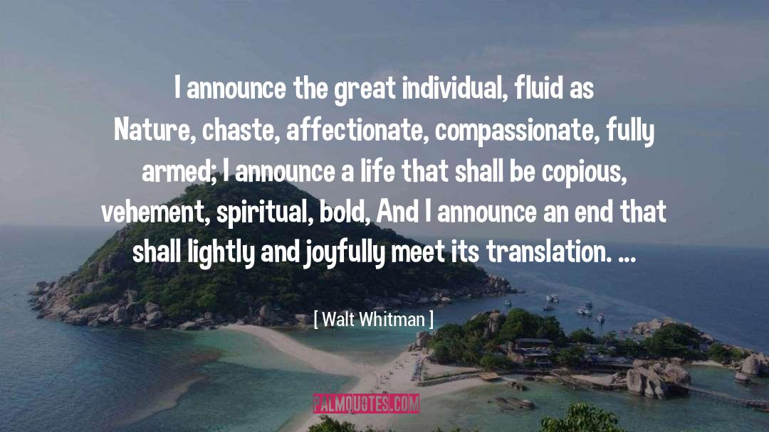 Announce quotes by Walt Whitman