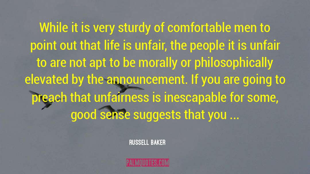 Announcement quotes by Russell Baker