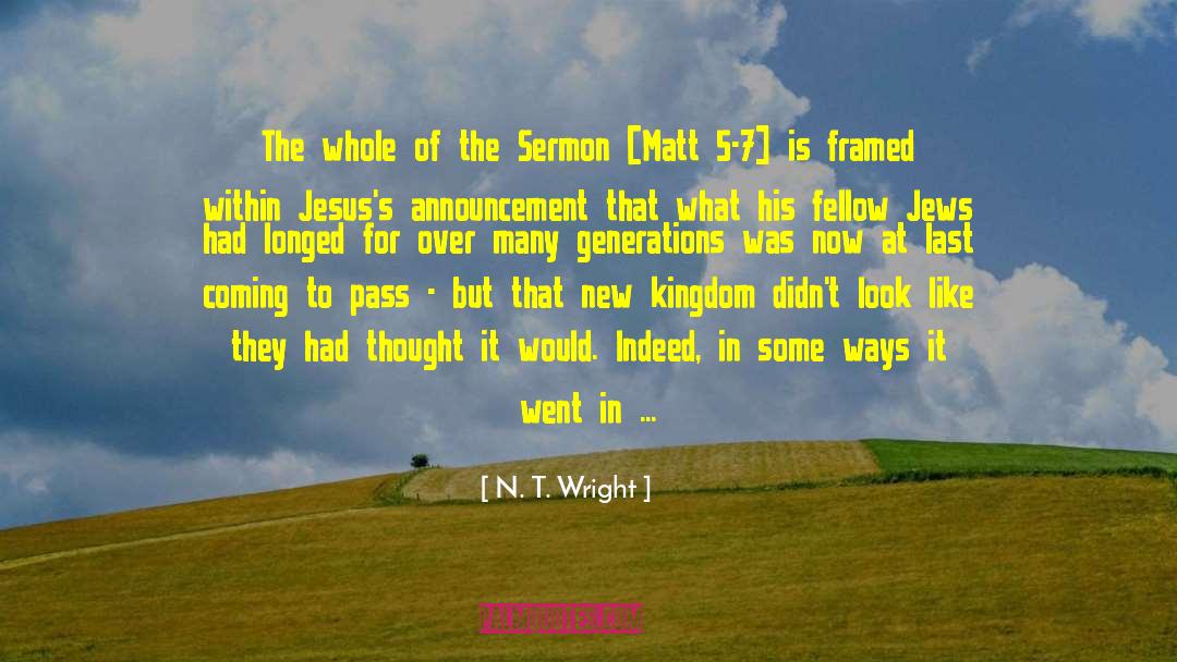 Announcement quotes by N. T. Wright