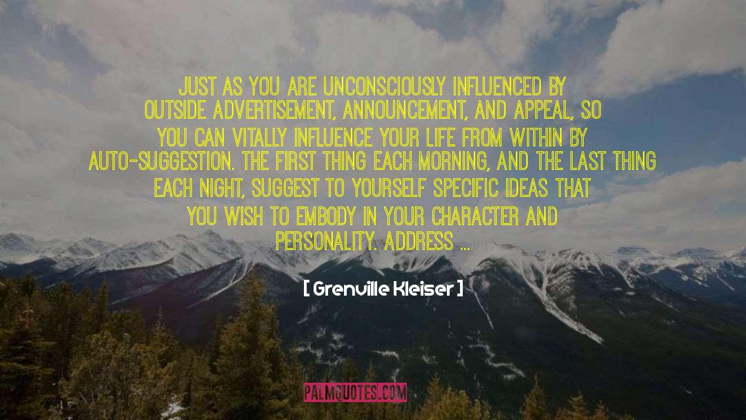 Announcement quotes by Grenville Kleiser