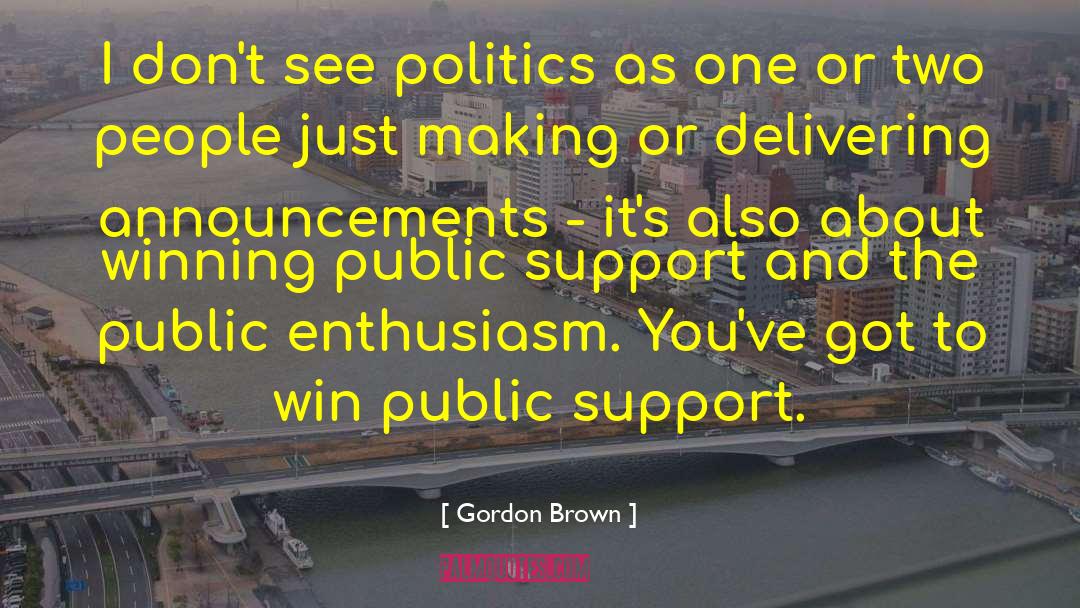 Announcements quotes by Gordon Brown
