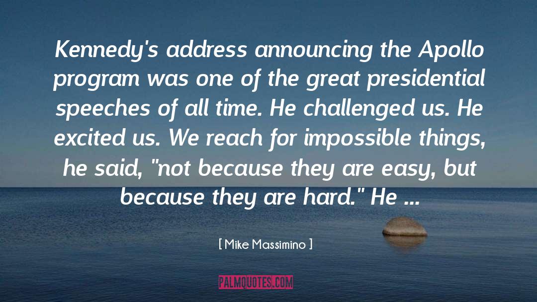 Announcing quotes by Mike Massimino