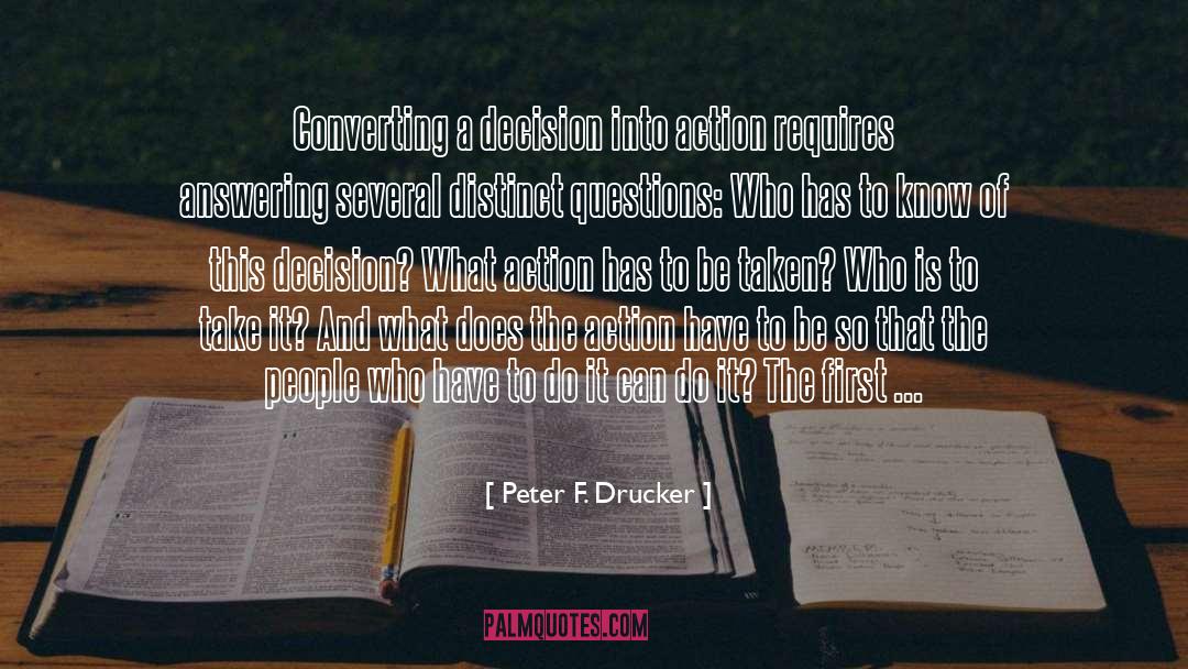 Answering quotes by Peter F. Drucker