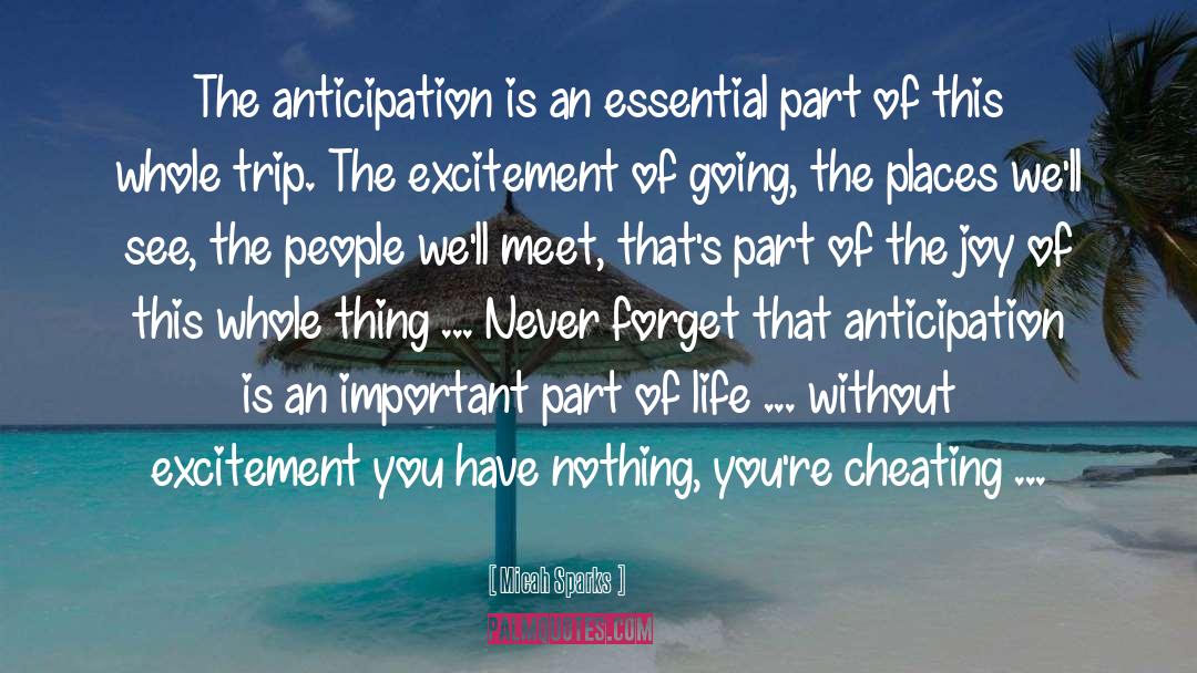 Anticipation quotes by Micah Sparks