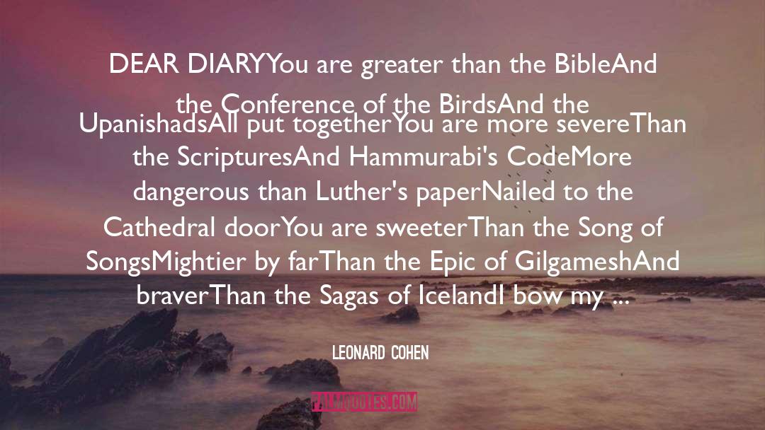 Antinomies In The Bible List quotes by Leonard Cohen