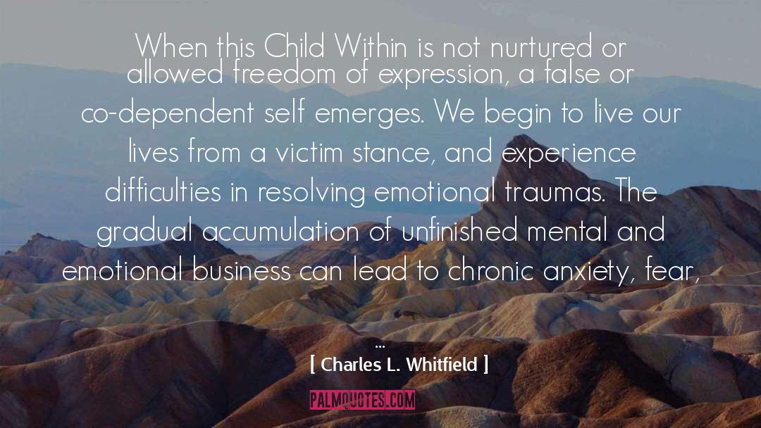 Anxiety Qoutes quotes by Charles L. Whitfield
