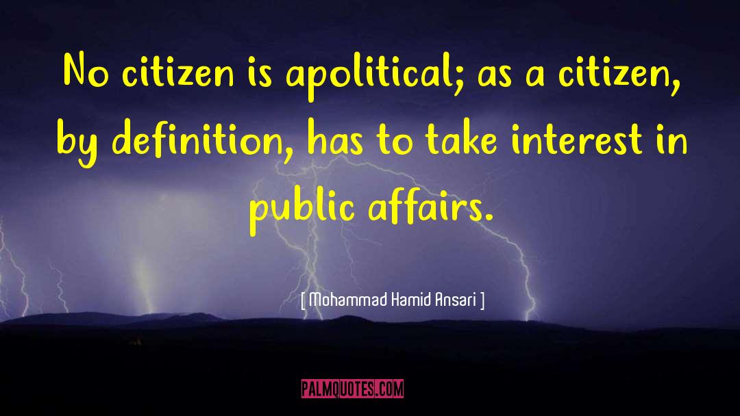 Apolitical quotes by Mohammad Hamid Ansari