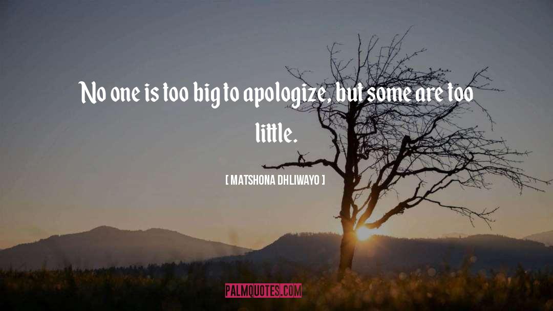 Apologize quotes by Matshona Dhliwayo