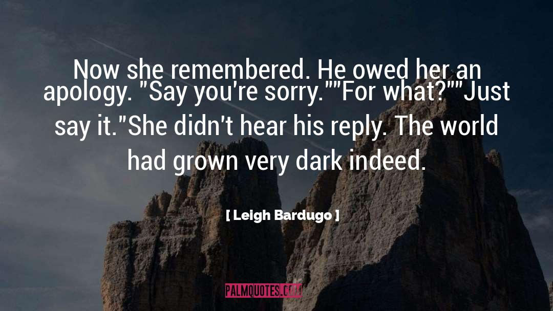 Apology quotes by Leigh Bardugo