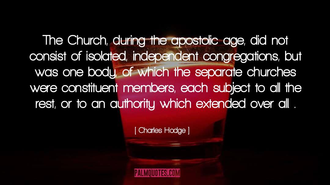 Apostolic quotes by Charles Hodge