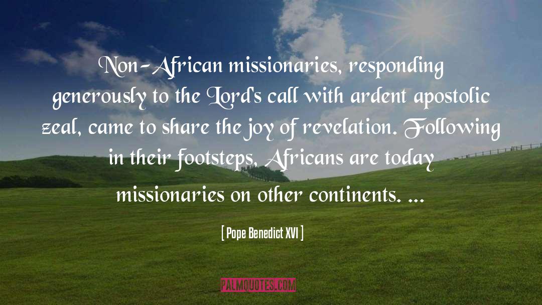 Apostolic quotes by Pope Benedict XVI