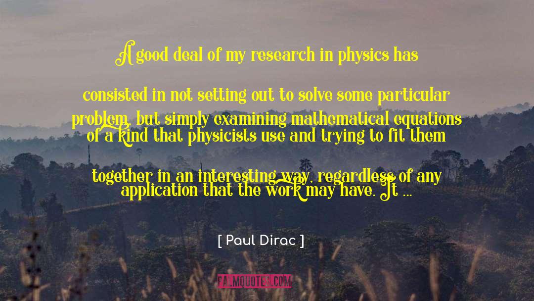 Application quotes by Paul Dirac