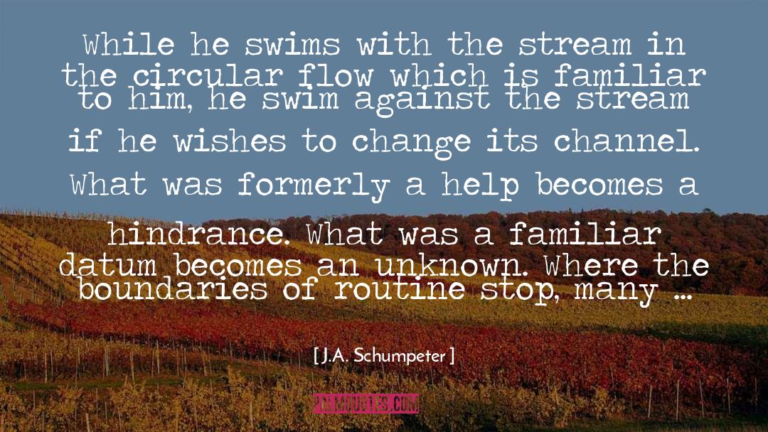 Appreciate Change quotes by J.A. Schumpeter