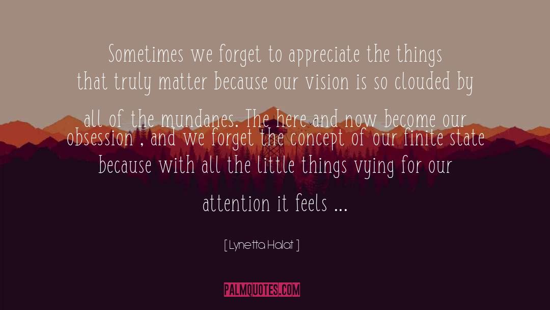 Appreciate The Things quotes by Lynetta Halat