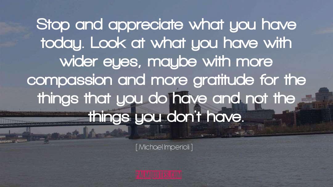 Appreciate What You Have quotes by Michael Imperioli