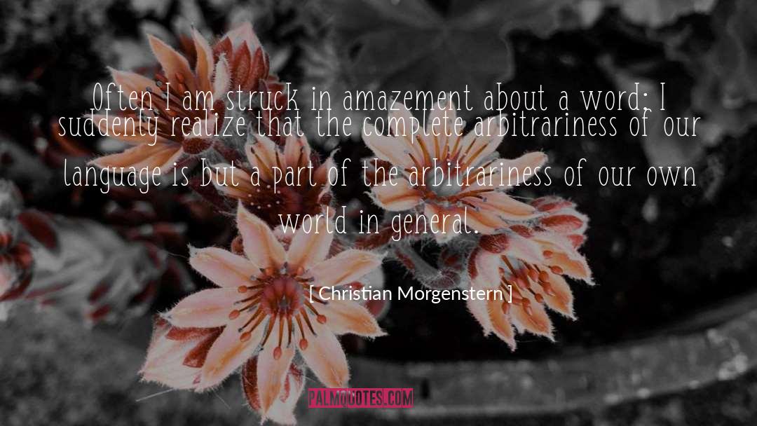 Arbitrariness quotes by Christian Morgenstern