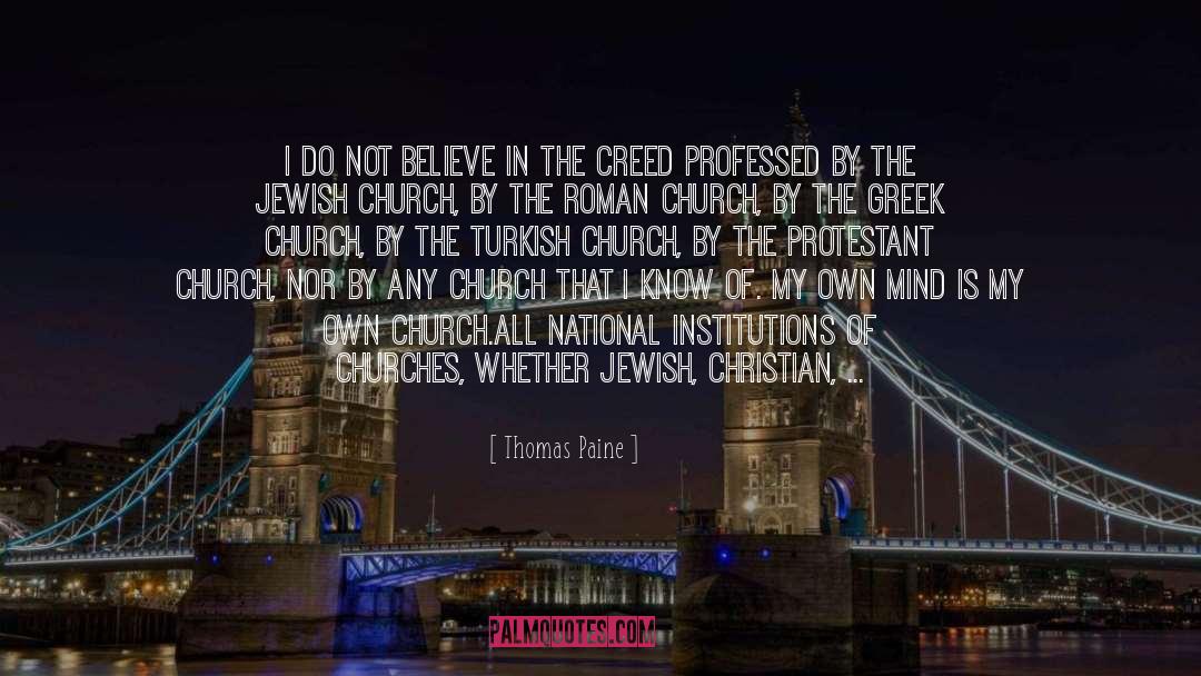 Arising Church quotes by Thomas Paine